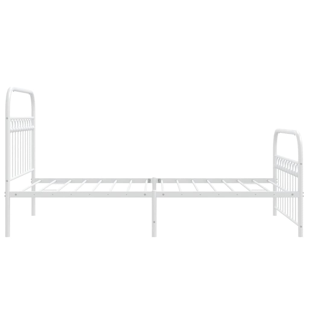 Metalni okvir kreveta uzglavlje i podnožje bijeli 107x203 cm