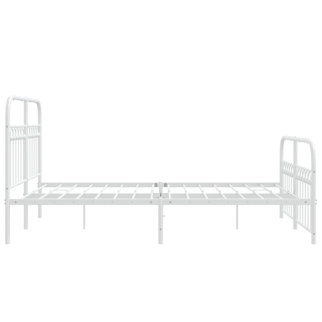 Metalni okvir kreveta uzglavlje i podnožje bijeli 140 x 190 cm