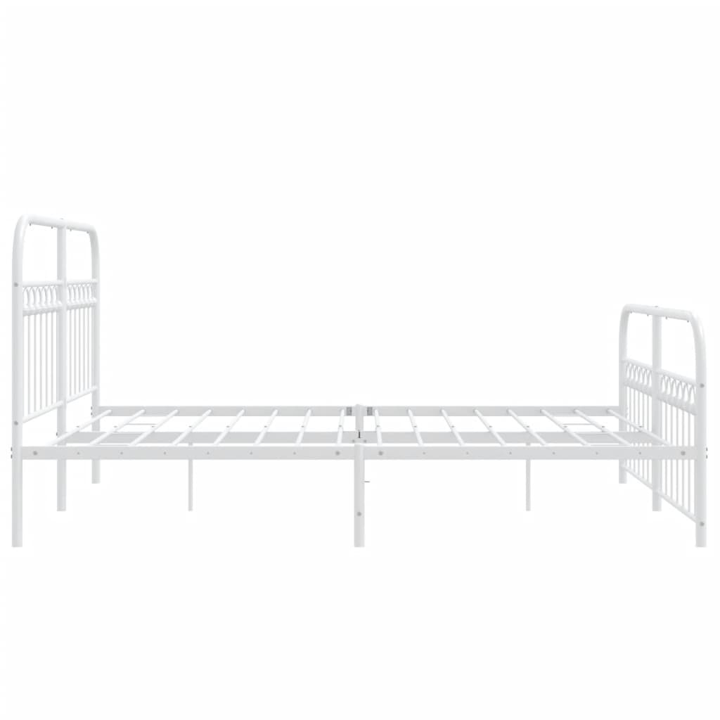 Metalni okvir kreveta uzglavlje i podnožje bijeli 150 x 200 cm
