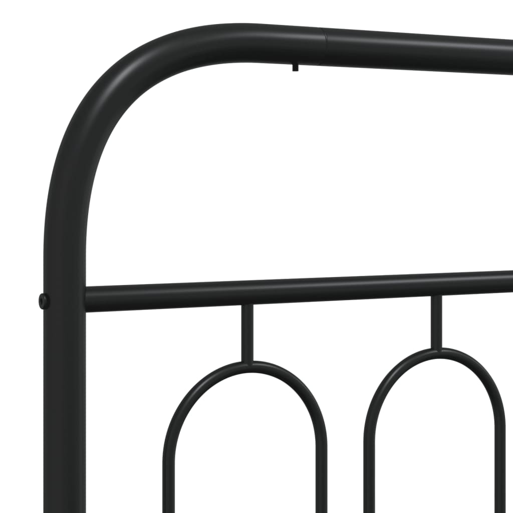 Metalni okvir za krevet s uzglavljem crni 90x190 cm