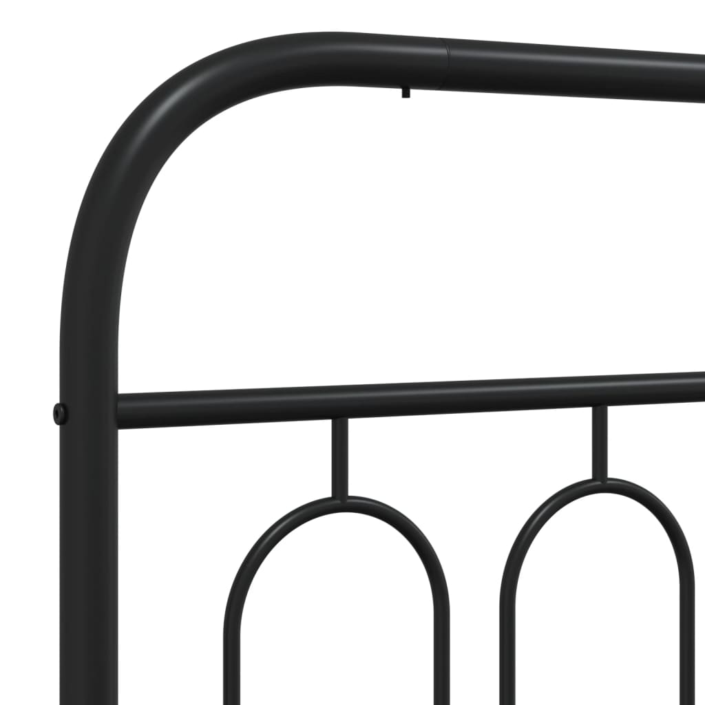 Metalni okvir za krevet s uzglavljem crni 193x203 cm