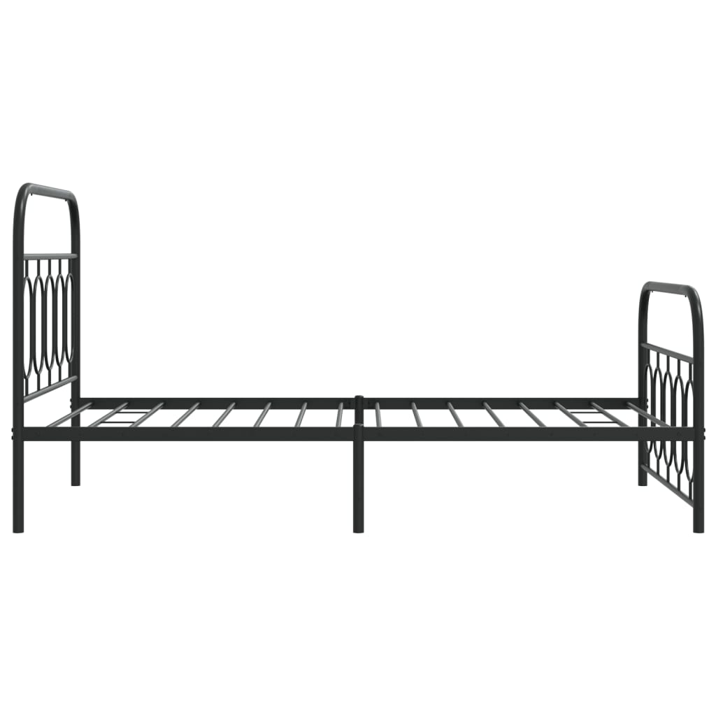 Metalni okvir kreveta uzglavlje i podnožje crni 107x203 cm