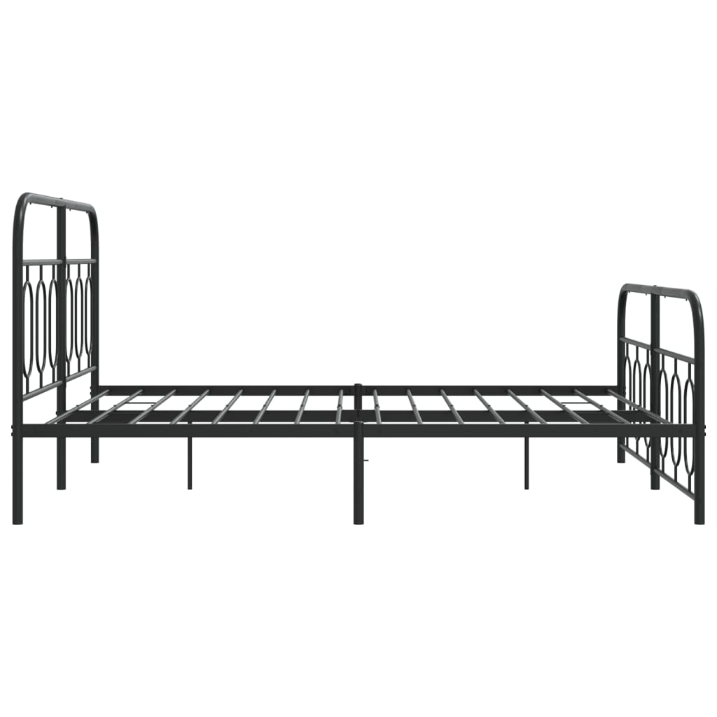 Metalni okvir kreveta uzglavlje i podnožje crni 140x190 cm