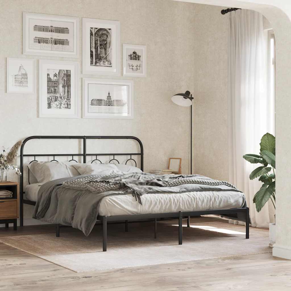 Metalno zamjensko uzglavlje crno 137 cm