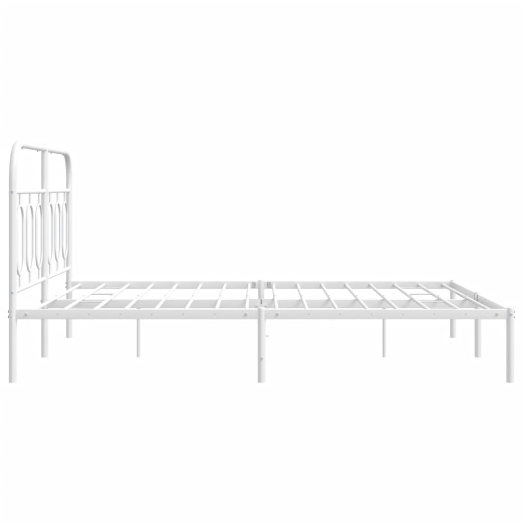 Metalni okvir za krevet s uzglavljem bijeli 140 x 200 cm