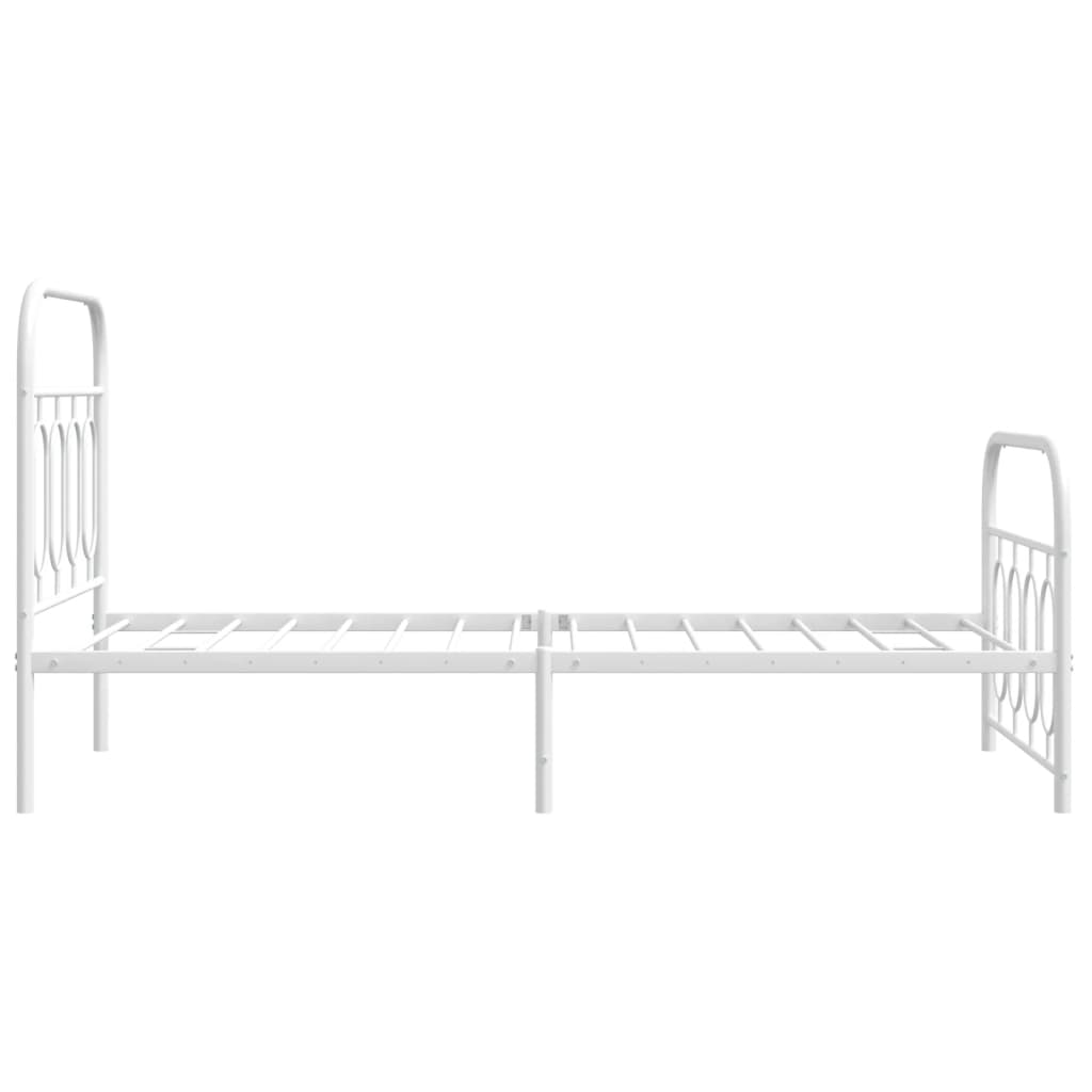 Metalni okvir kreveta uzglavlje i podnožje bijeli 80x200 cm