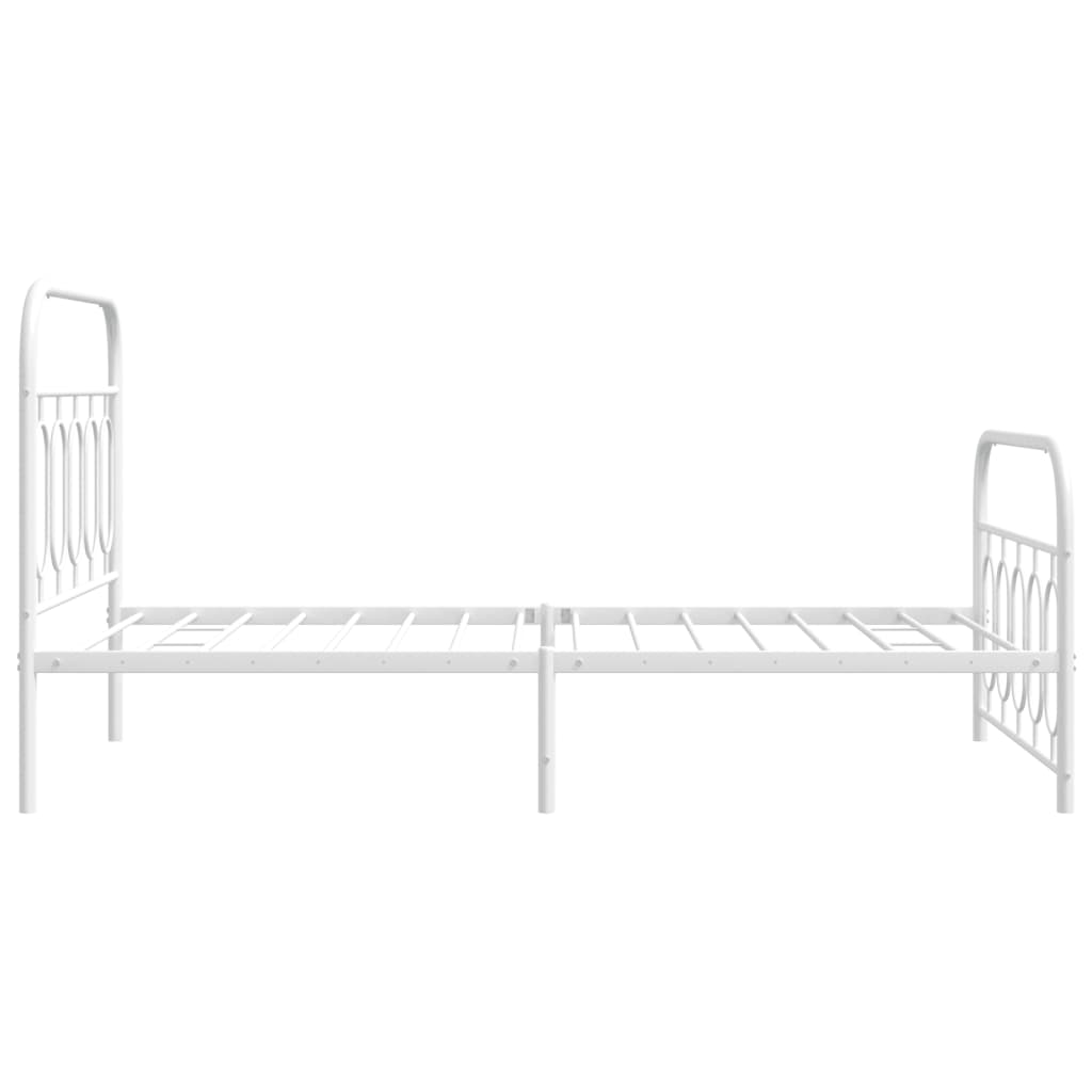 Metalni okvir kreveta uzglavlje i podnožje bijeli 107x203 cm