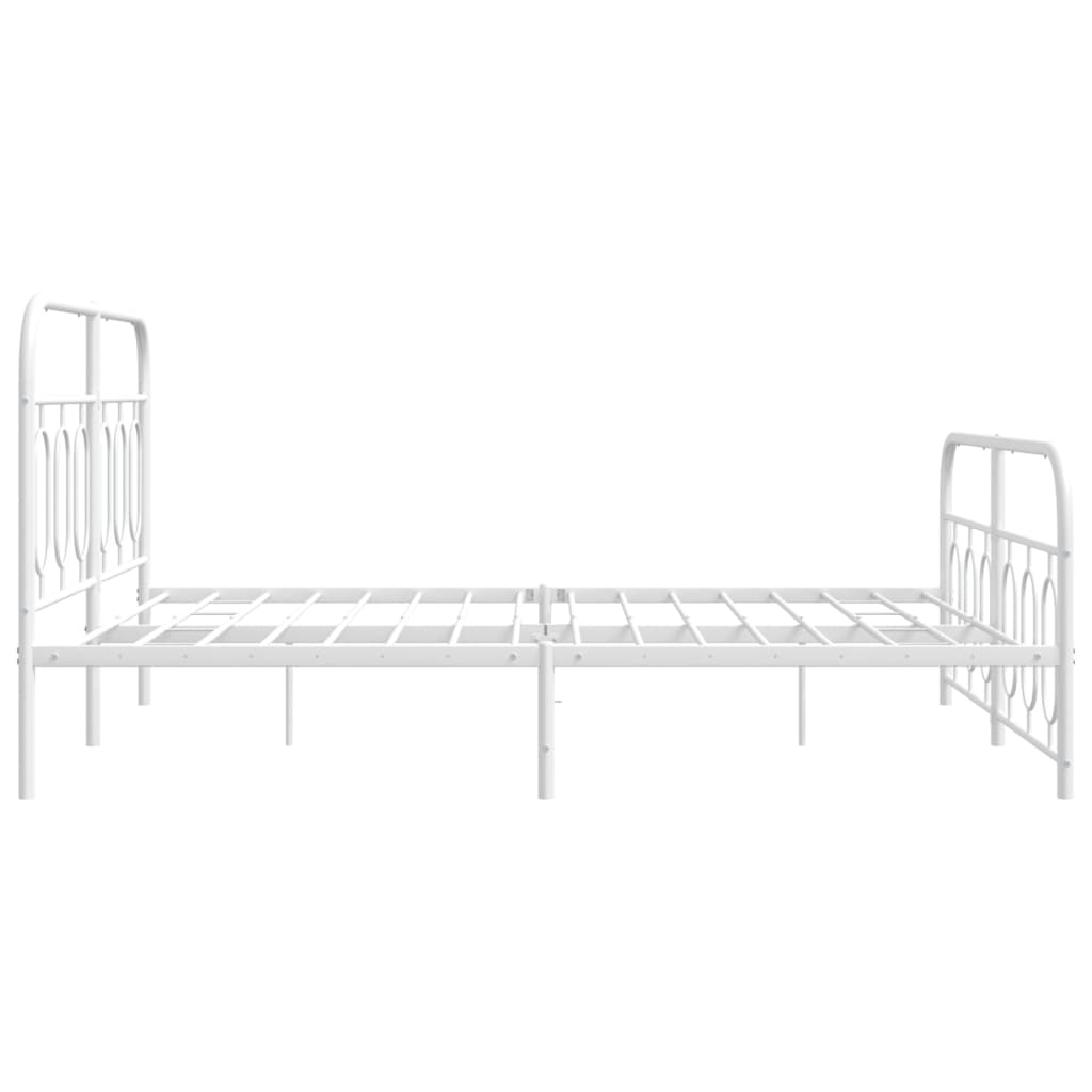 Metalni okvir kreveta uzglavlje i podnožje bijeli 150 x 200 cm