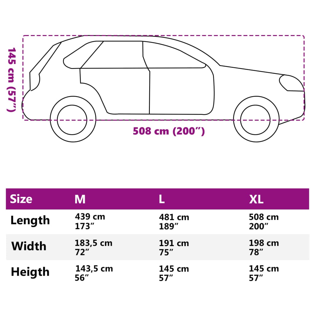 Automobilska navlaka za cijeli SUV siva XL od netkane tkanine