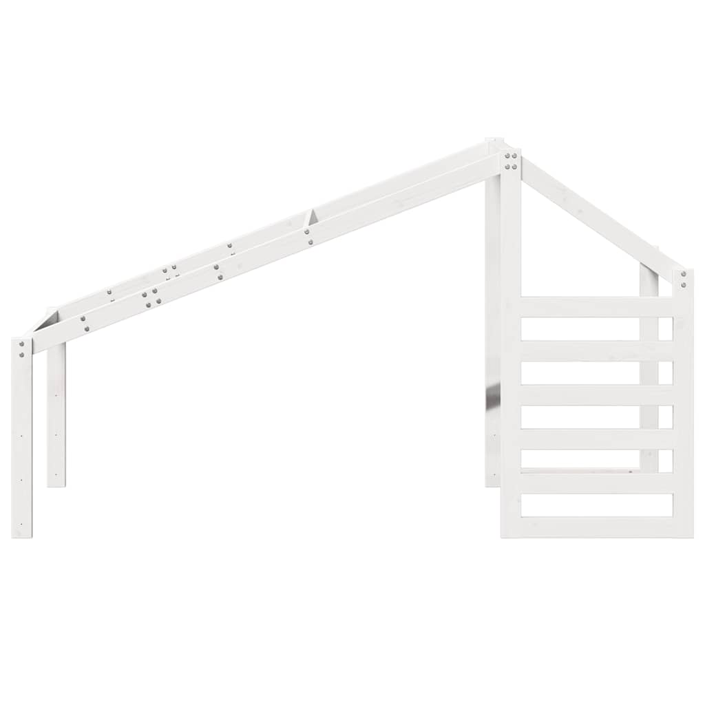 Krov za dječji krevet bijeli 198 x 97 x 113 cm masivna borovina