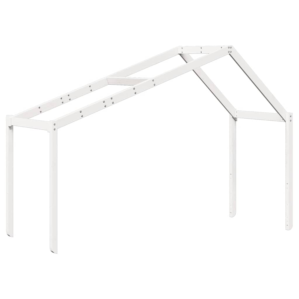 Krov za dječji krevet bijeli 213x95,5x144,5 cm masivna borovina
