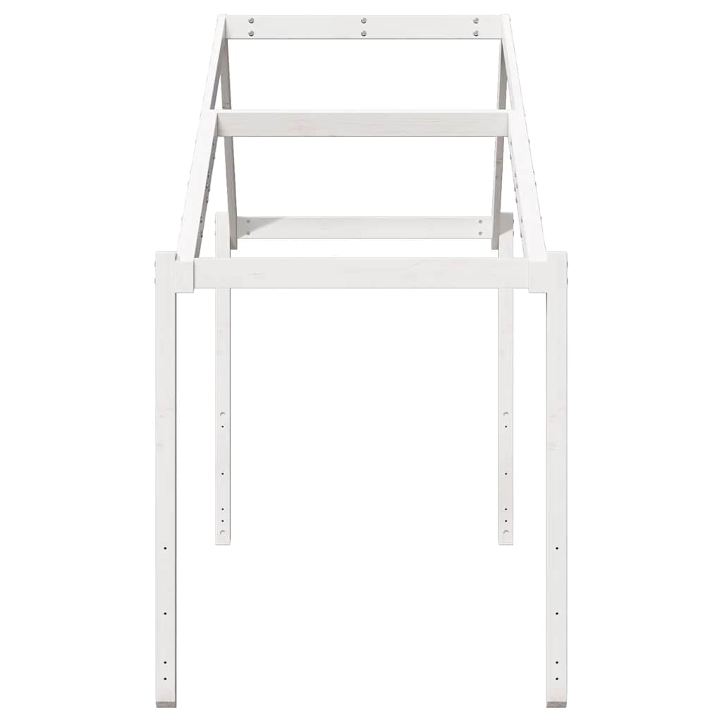 Krov za dječji krevet bijeli 213x85,5x144,5 cm masivna borovina