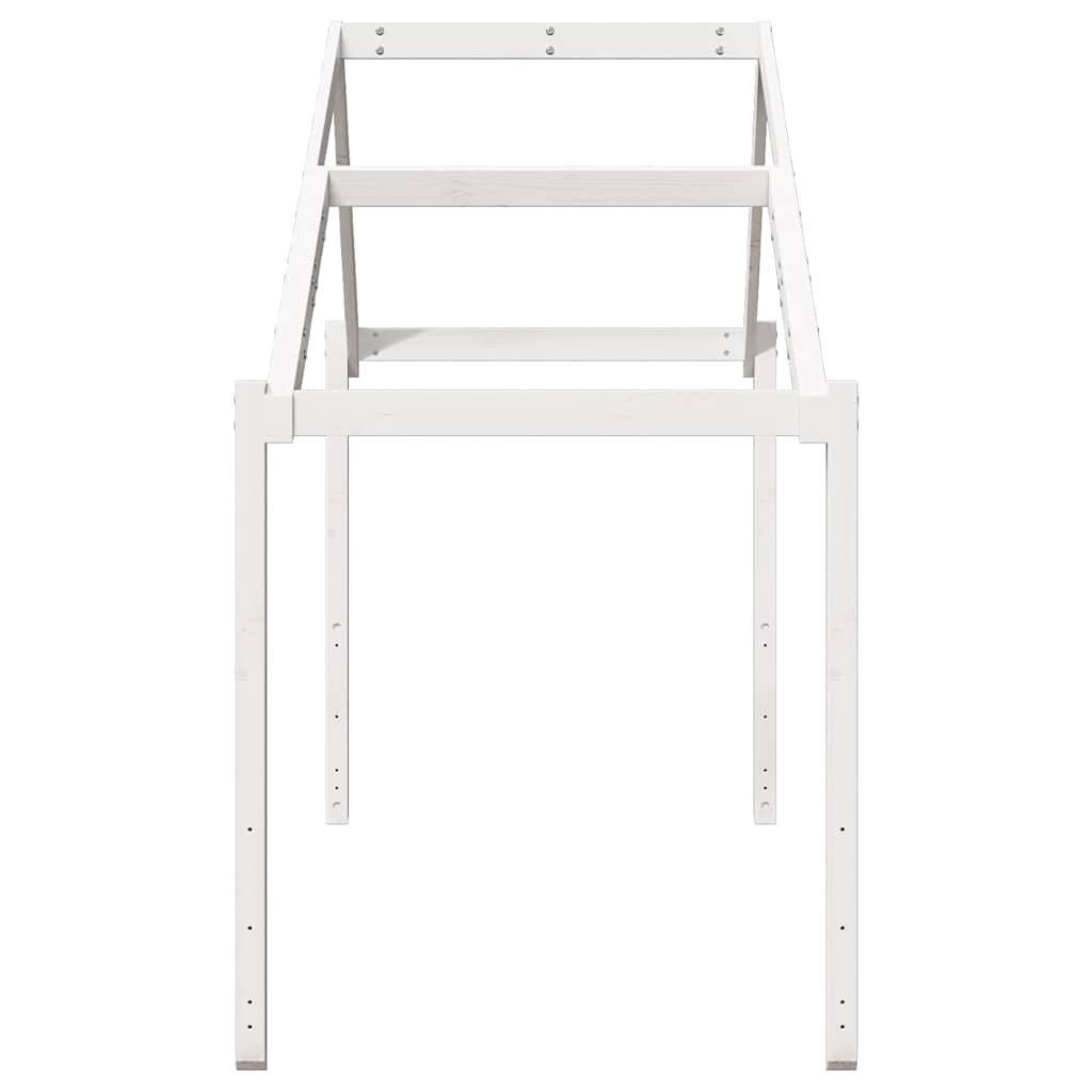 Krov za dječji krevet bijeli 203x95,5x142 cm masivna borovina
