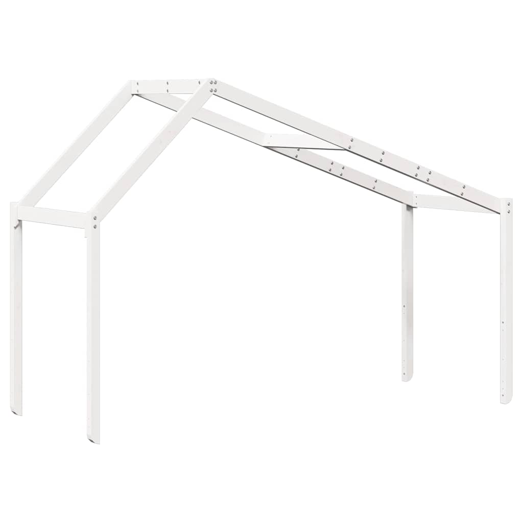 Krov za dječji krevet bijeli 203x95,5x142 cm masivna borovina