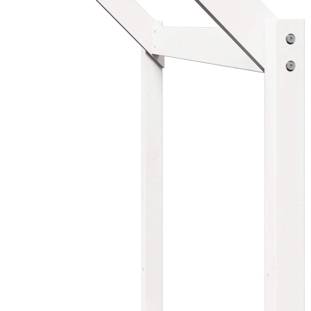Krov za dječji krevet bijeli 203x95,5x142 cm masivna borovina