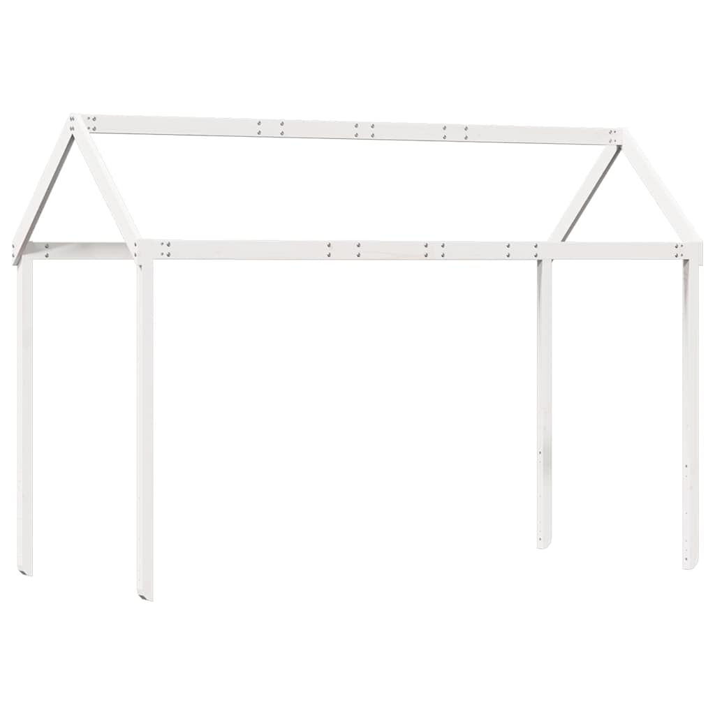 Krov za dječji krevet bijeli 217x85,5x154 cm masivna borovina