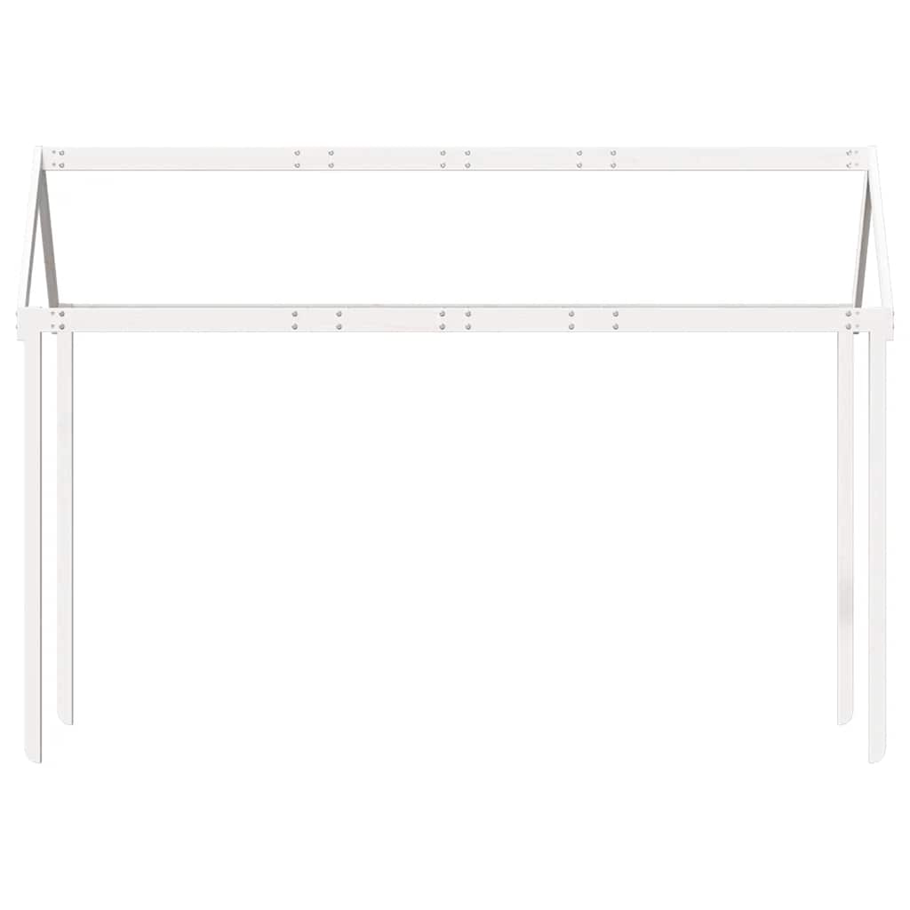 Krov za dječji krevet bijeli 217x85,5x154 cm masivna borovina