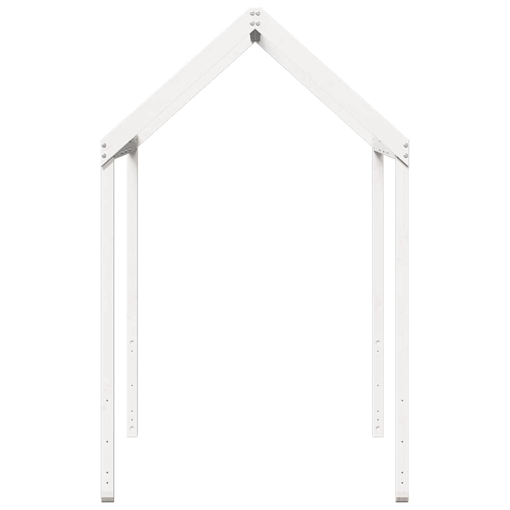 Krov za dječji krevet bijeli 217x85,5x154 cm masivna borovina