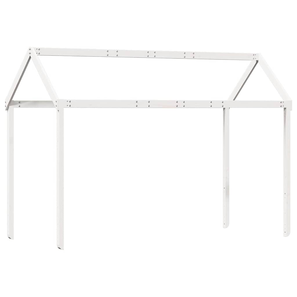 Krov za dječji krevet bijeli 217x85,5x154 cm masivna borovina