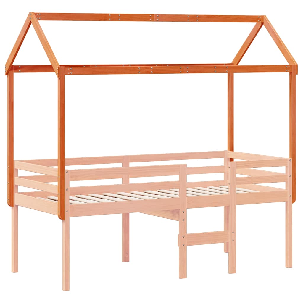 Krov za dječji krevet voštano smeđi 207x80,5x151,5 cm borovina