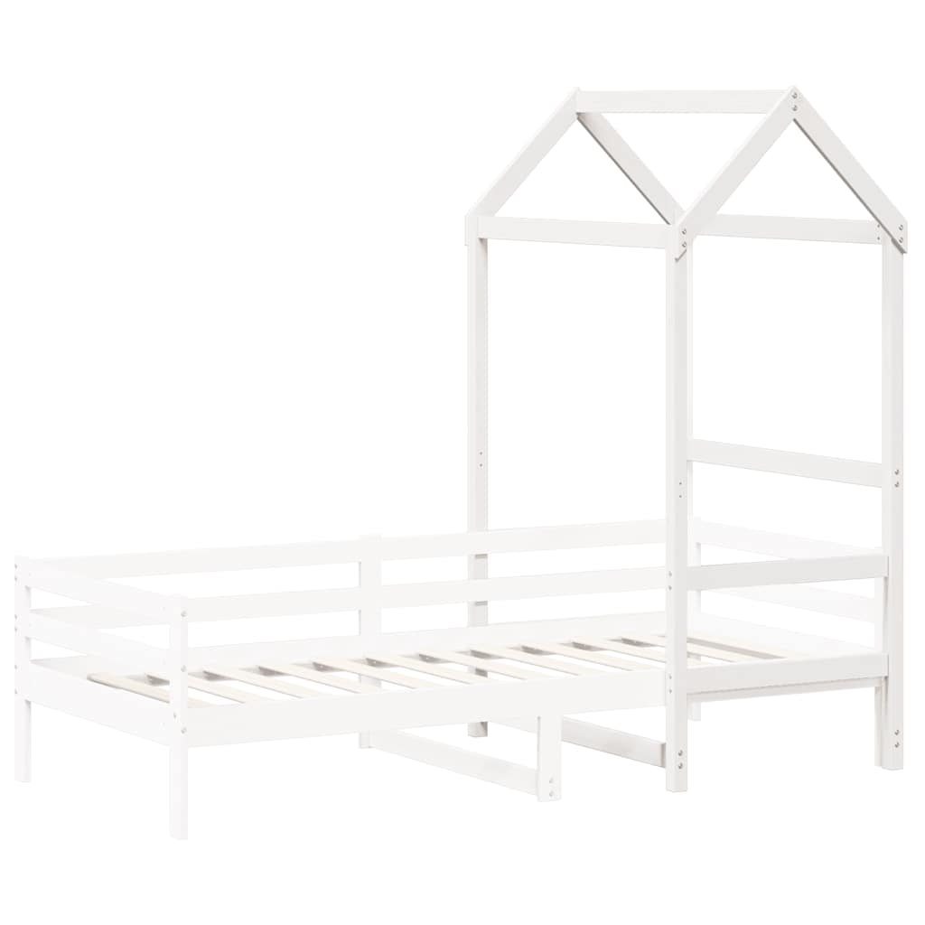 Krov za dječji krevet bijeli 98x70x176,5 cm masivna borovina