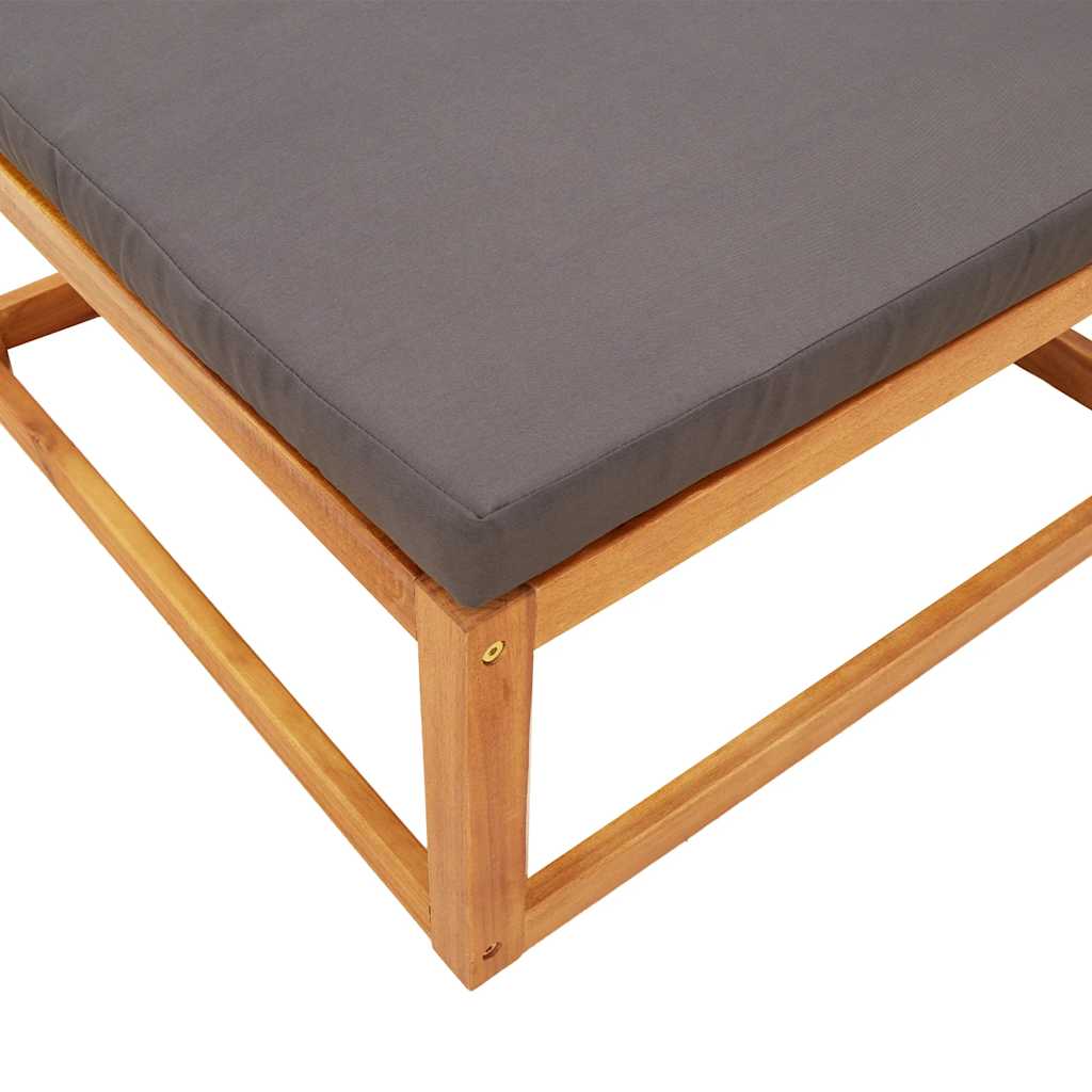 Vrtni tabure s jastukom 65x65x29 cm od masivnog drva bagrema