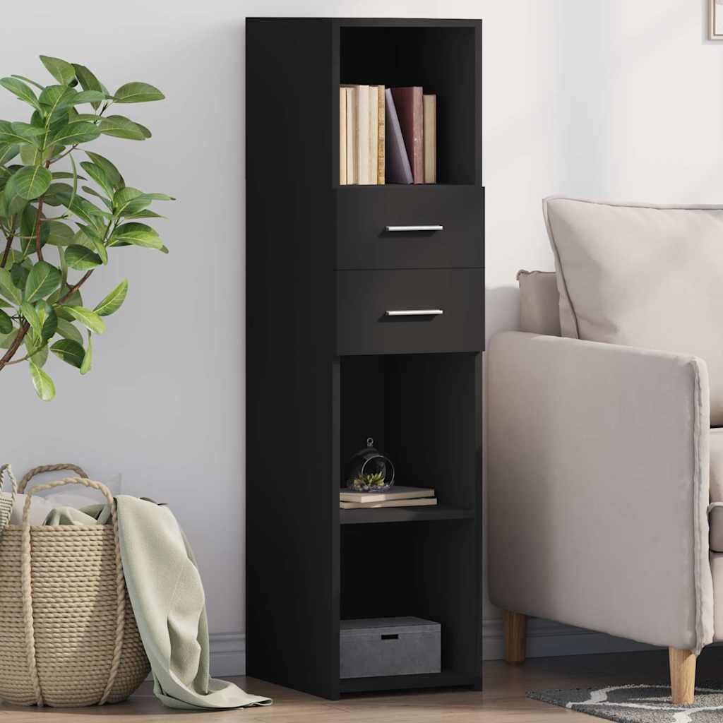 Visoka komoda crna 30 x 42,5 x 124 cm od konstruiranog drva