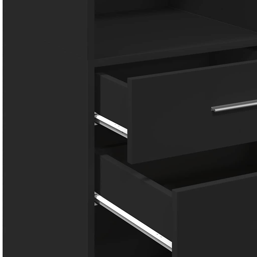 Visoka komoda crna 40 x 42,5 x 124 cm od konstruiranog drva