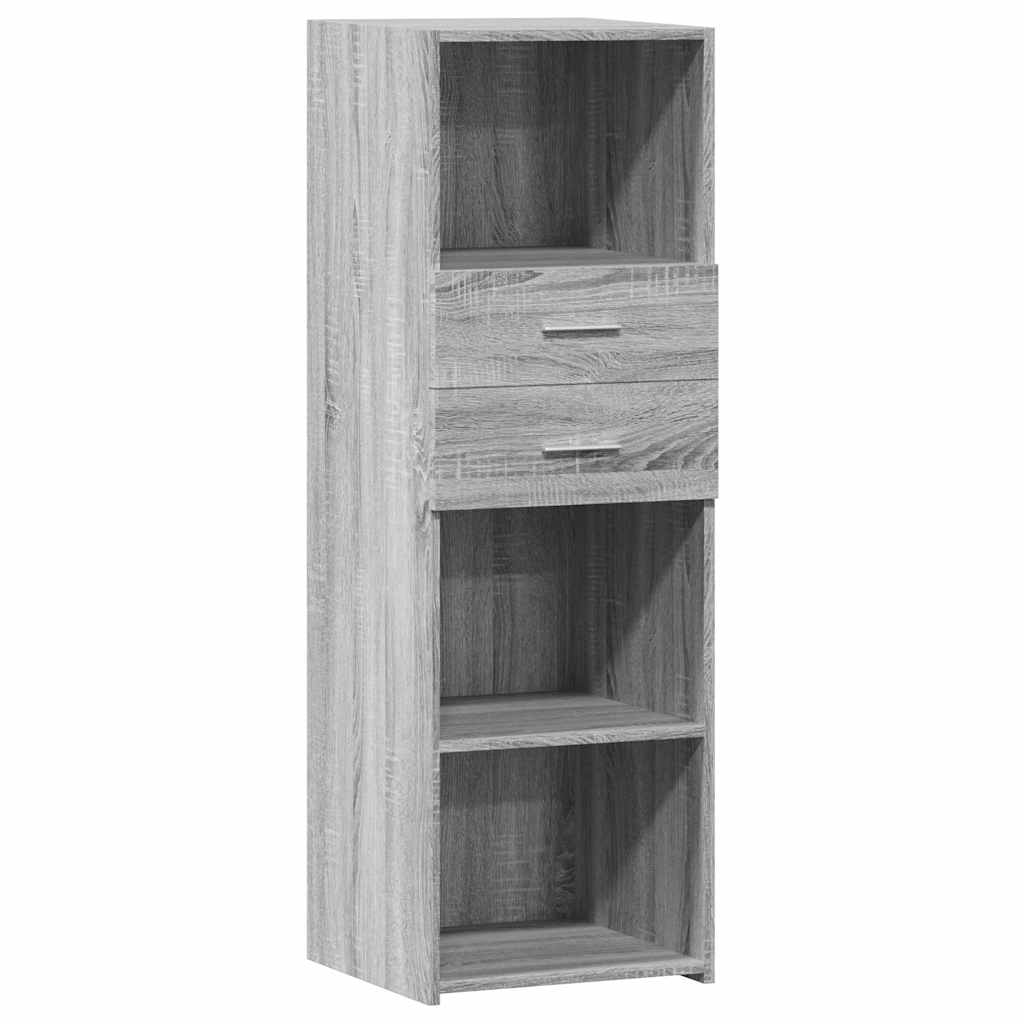 Visoka komoda siva boja hrasta 40x42,5x124 cm konstruirano drvo