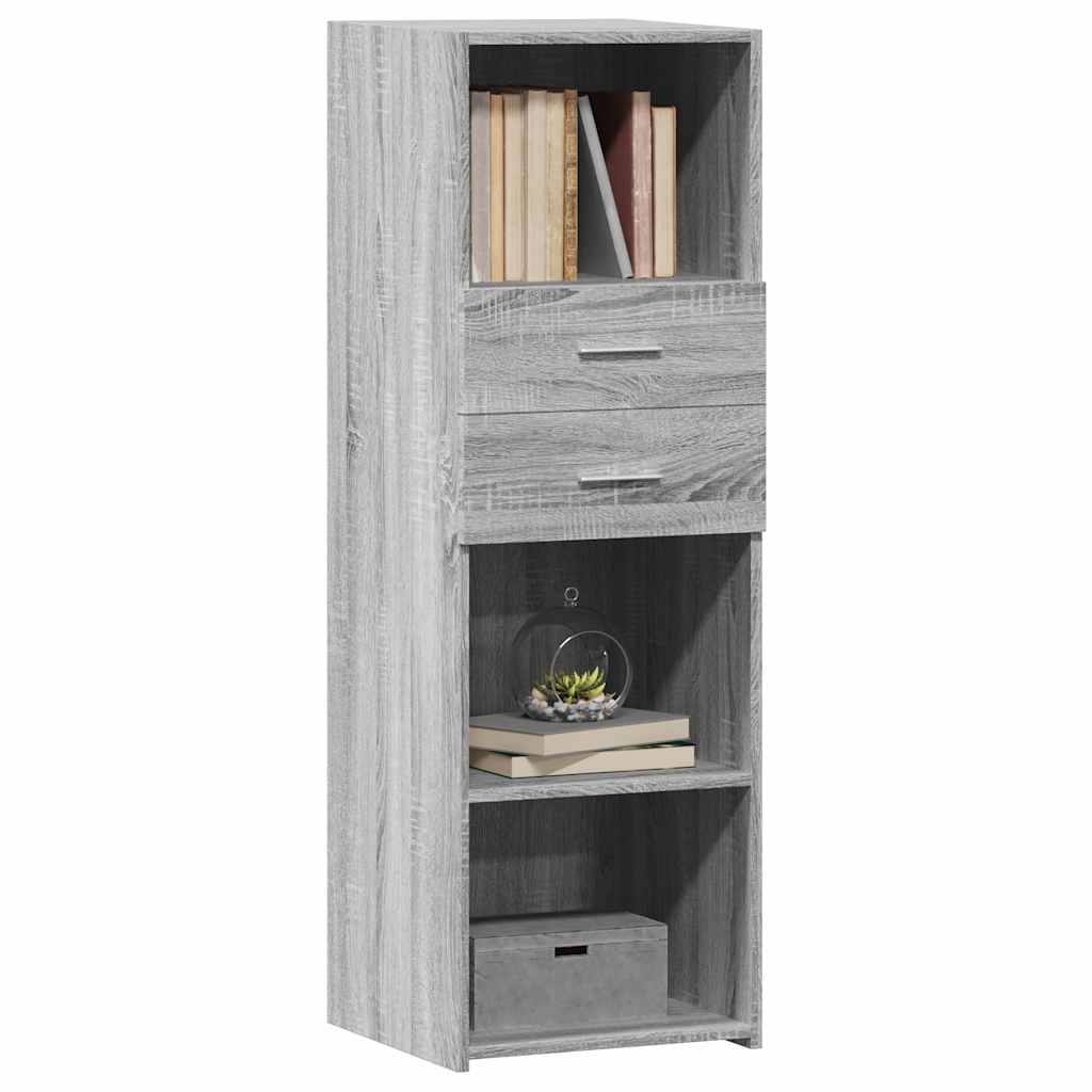 Visoka komoda siva boja hrasta 40x42,5x124 cm konstruirano drvo