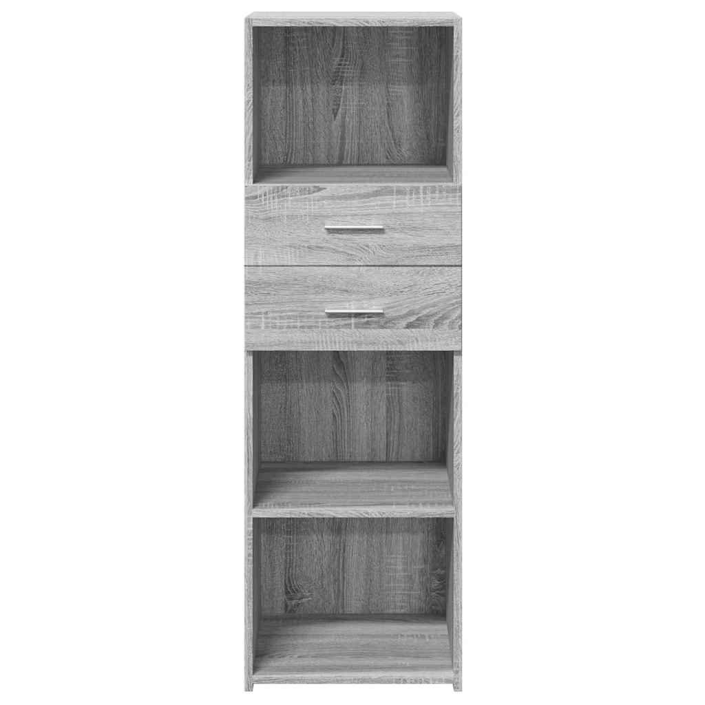 Visoka komoda siva boja hrasta 40x42,5x124 cm konstruirano drvo