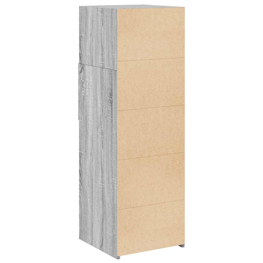 Visoka komoda siva boja hrasta 40x42,5x124 cm konstruirano drvo