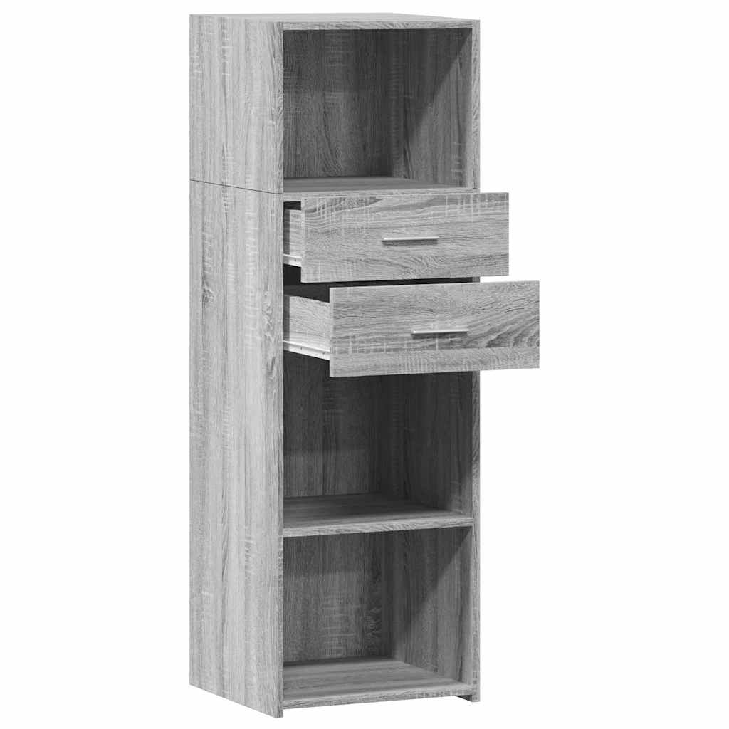 Visoka komoda siva boja hrasta 40x42,5x124 cm konstruirano drvo