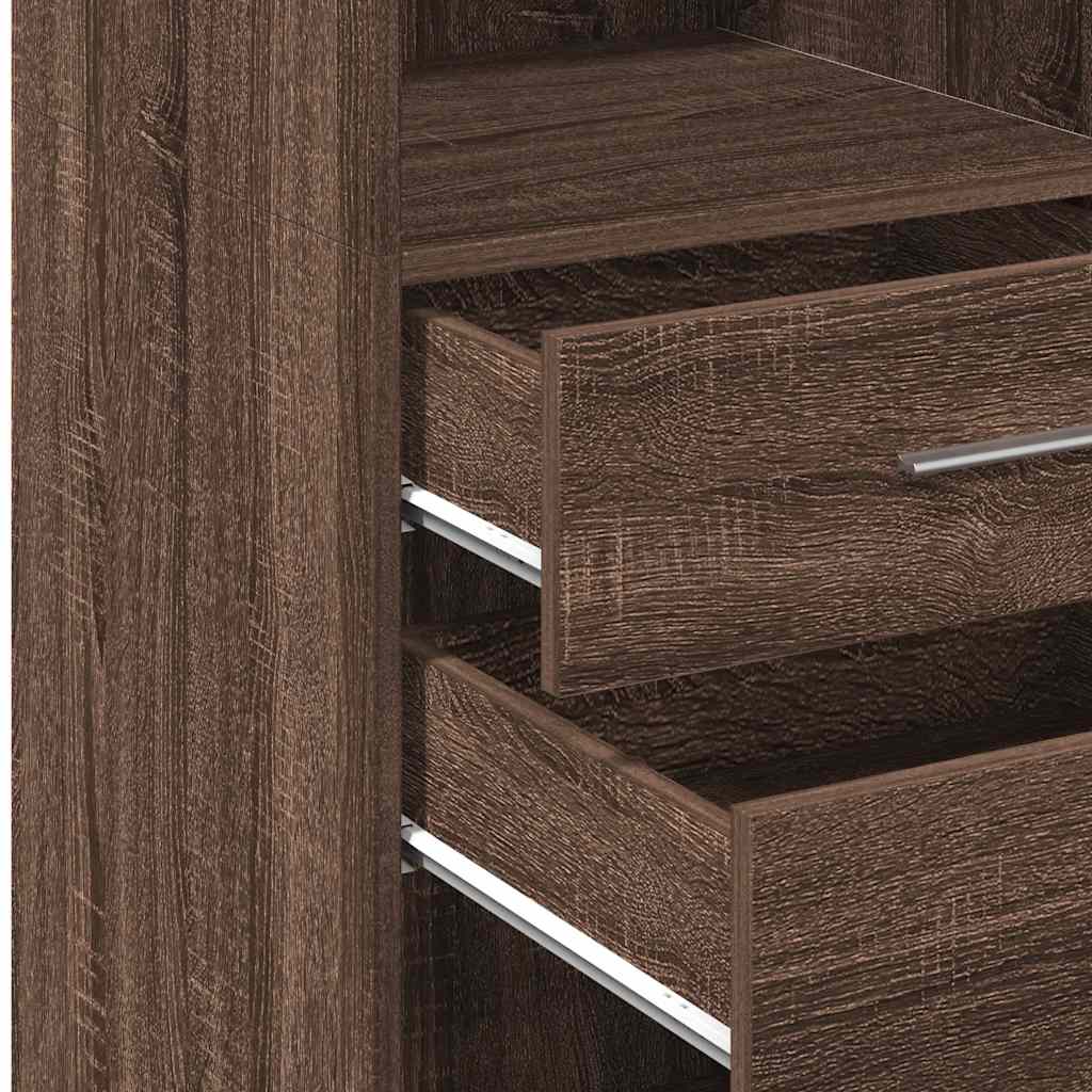 Visoka komoda boja hrasta 40 x 42,5 x 124 cm konstruirano drvo