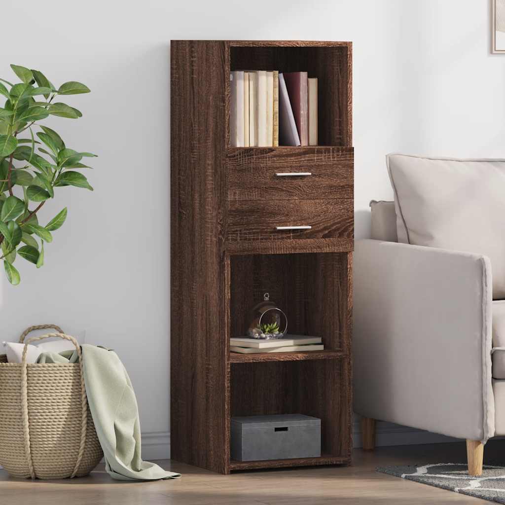 Visoka komoda boja hrasta 40 x 42,5 x 124 cm konstruirano drvo