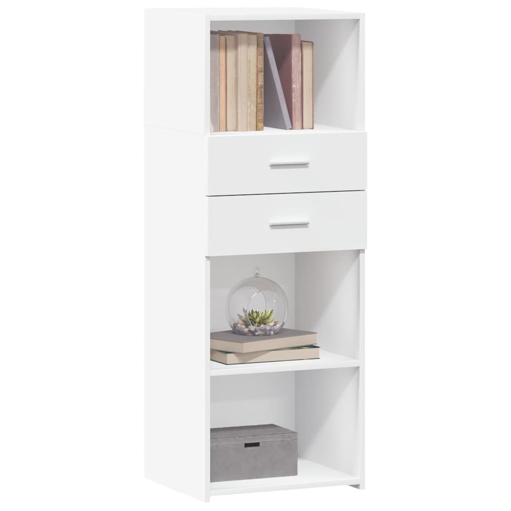 Visoka komoda bijela 45 x 42,5 x 124 cm od konstruiranog drva