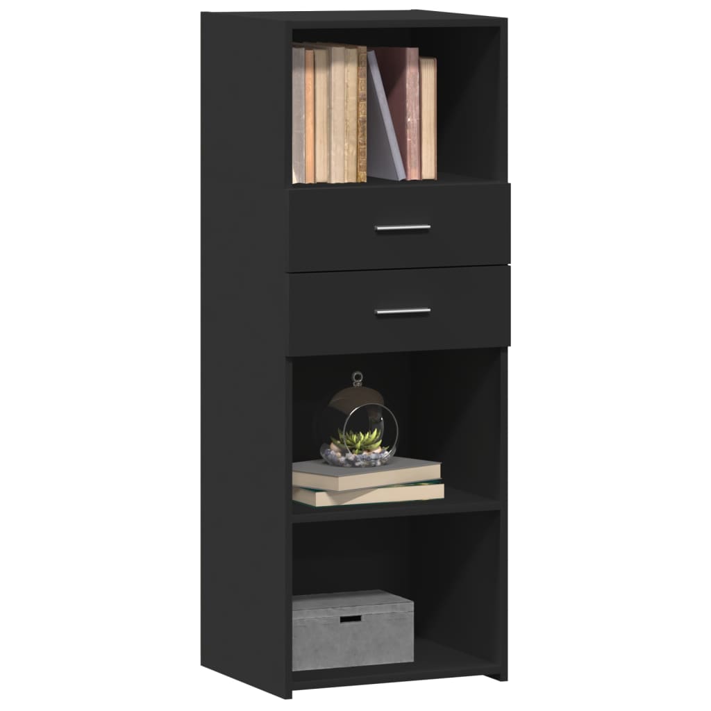 Visoka komoda crna 45 x 42,5 x 124 cm od konstruiranog drva