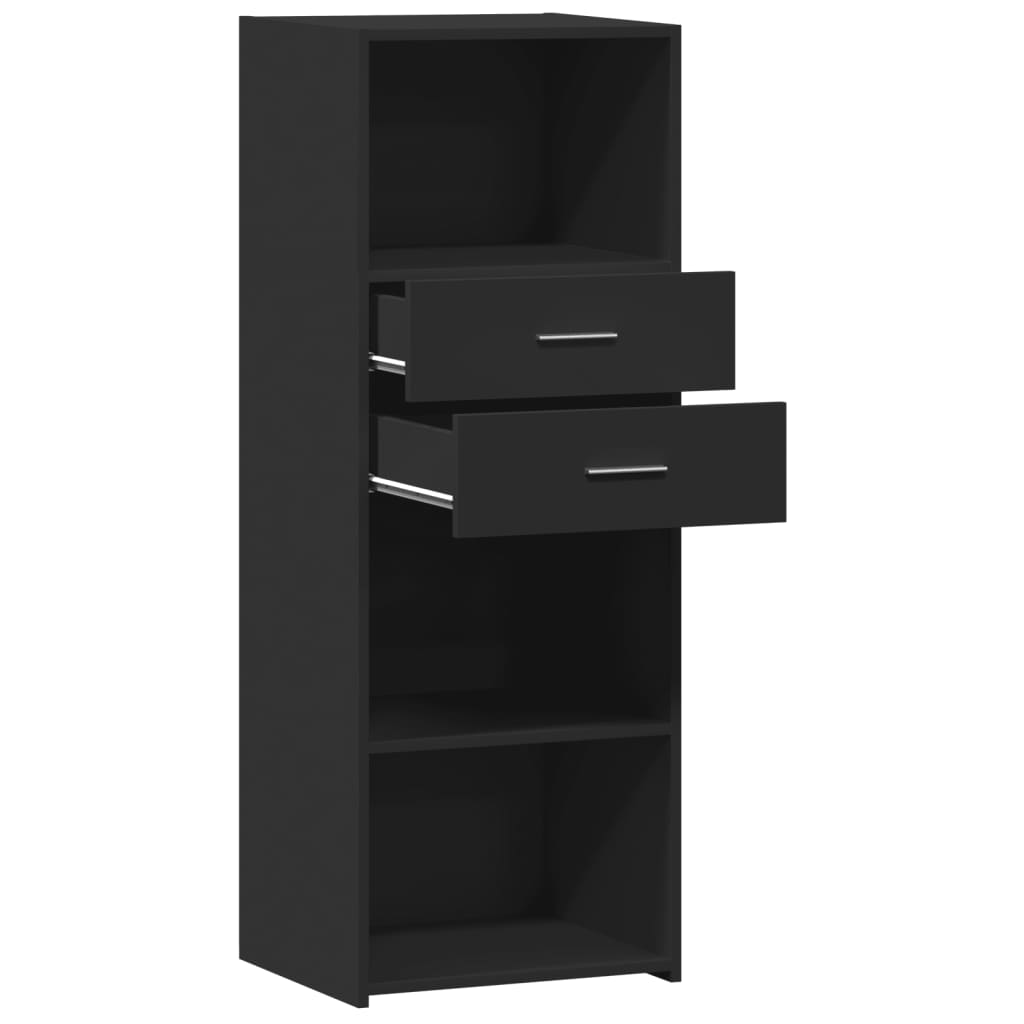 Visoka komoda crna 45 x 42,5 x 124 cm od konstruiranog drva