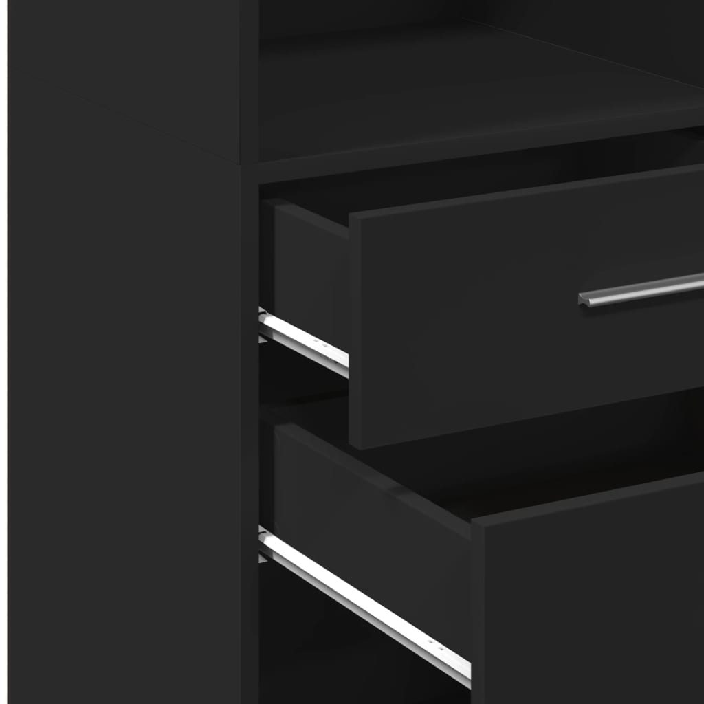 Visoka komoda crna 45 x 42,5 x 124 cm od konstruiranog drva