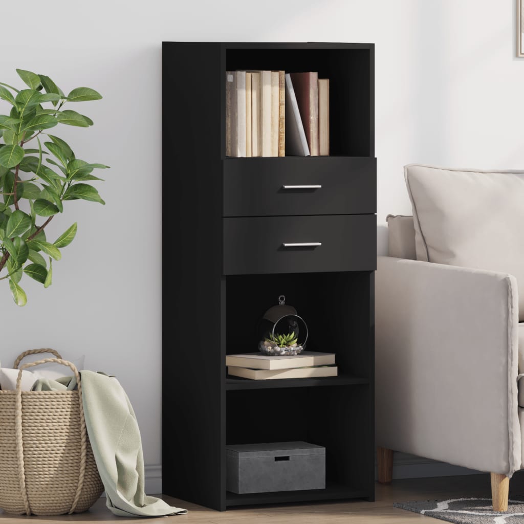 Visoka komoda crna 45 x 42,5 x 124 cm od konstruiranog drva
