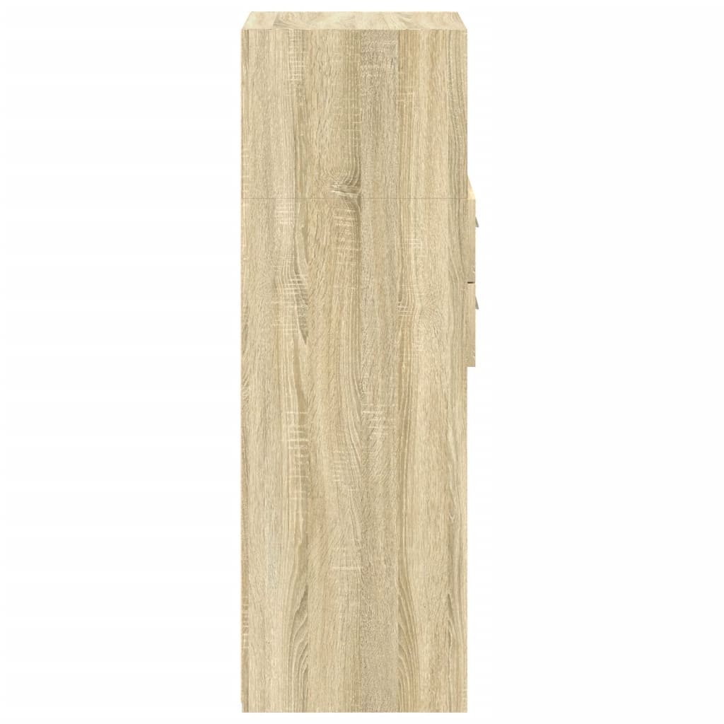 Visoka komoda boja hrasta 45 x 42,5 x 124 cm konstruirano drvo