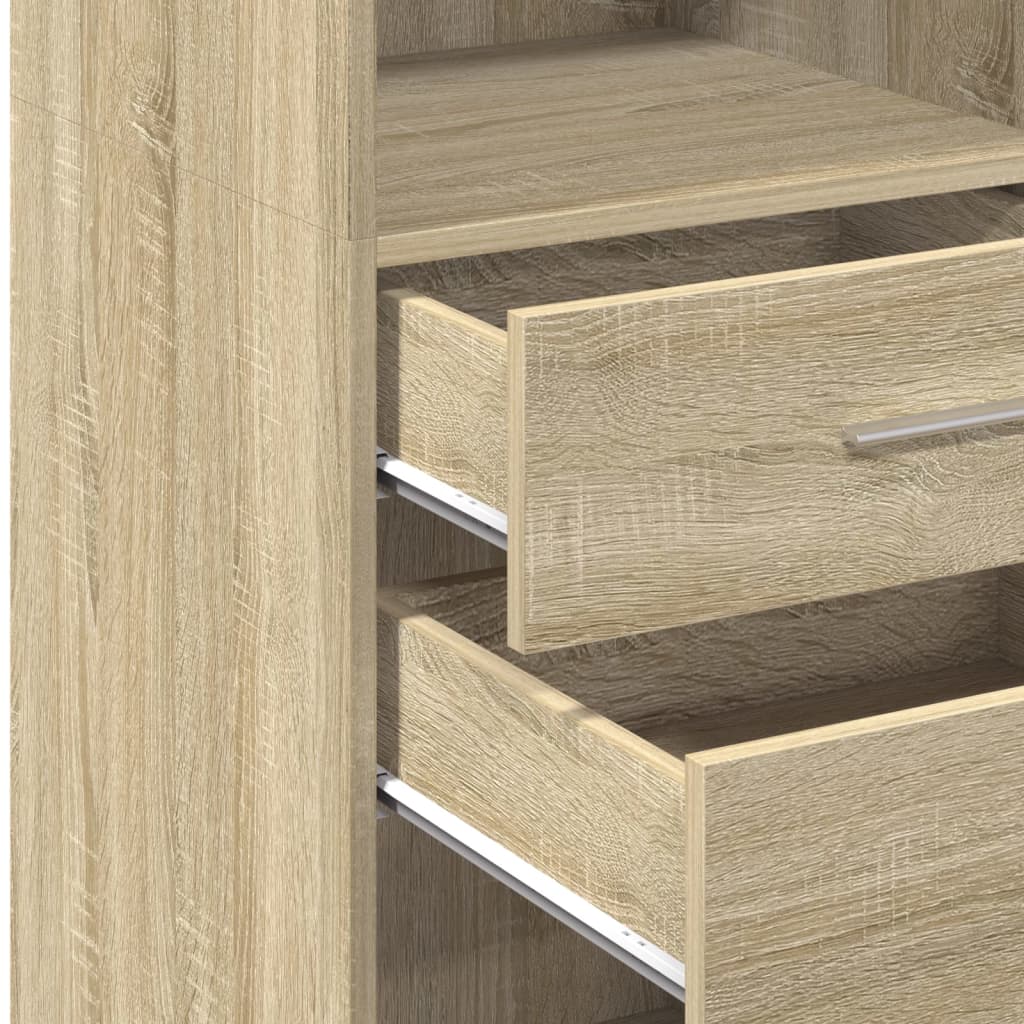 Visoka komoda boja hrasta 45 x 42,5 x 124 cm konstruirano drvo