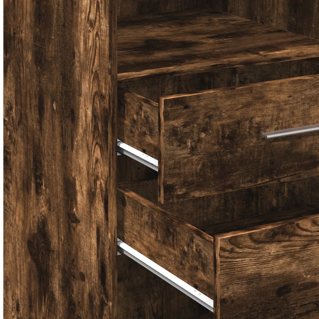 Visoka komoda boja hrasta 45 x 42,5 x 124 cm konstruirano drvo