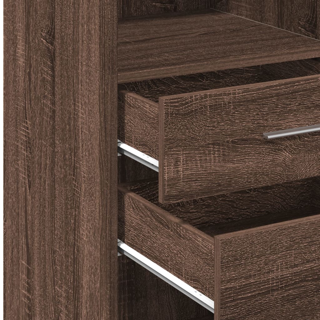Visoka komoda boja hrasta 45 x 42,5 x 124 cm konstruirano drvo