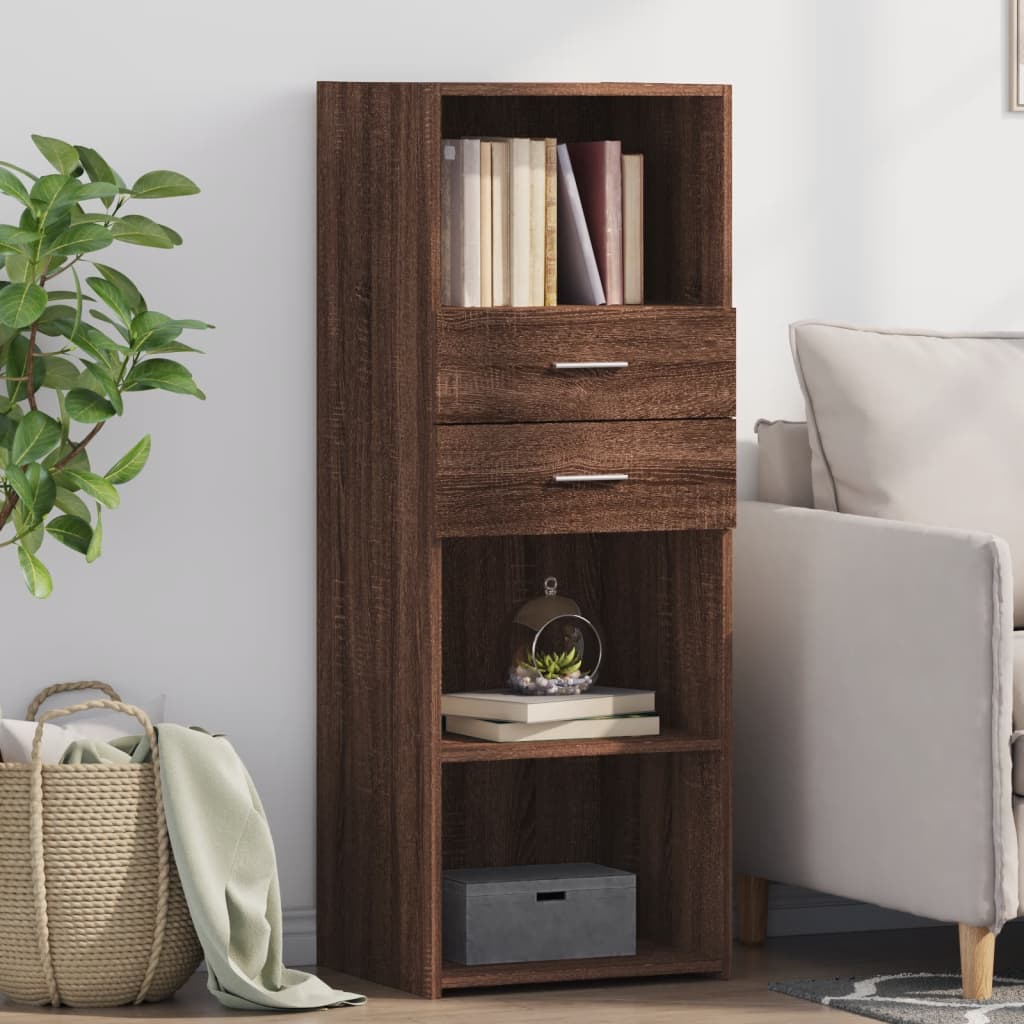 Visoka komoda boja hrasta 45 x 42,5 x 124 cm konstruirano drvo