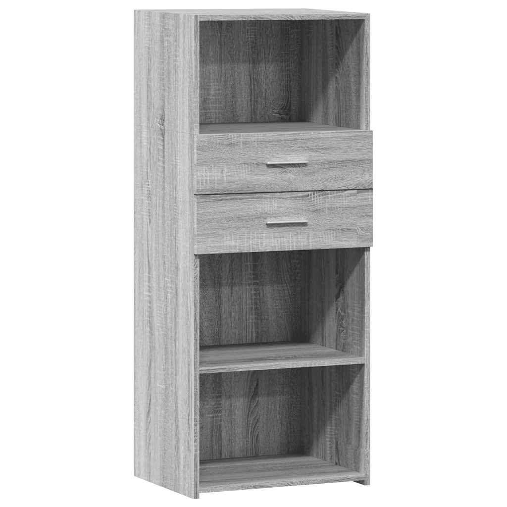 Visoka komoda siva boja hrasta 50x42,5x124 cm konstruirano drvo