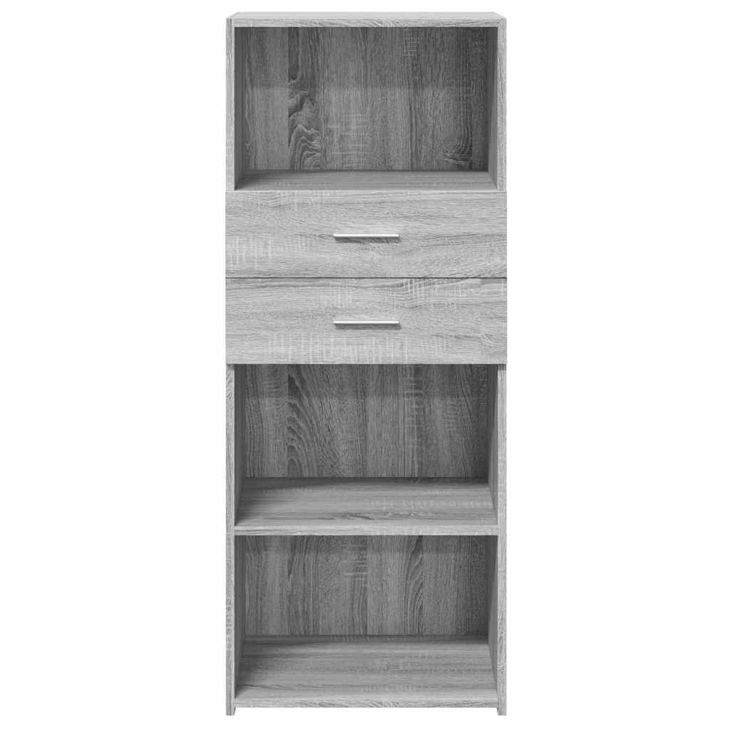 Visoka komoda siva boja hrasta 50x42,5x124 cm konstruirano drvo