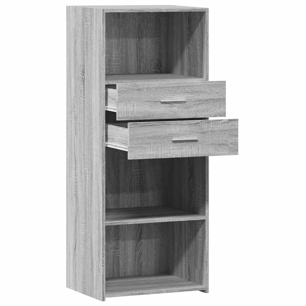 Visoka komoda siva boja hrasta 50x42,5x124 cm konstruirano drvo
