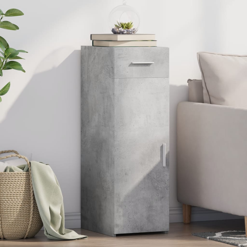 Komoda siva boja betona 30x42,5x93 cm od konstruiranog drva
