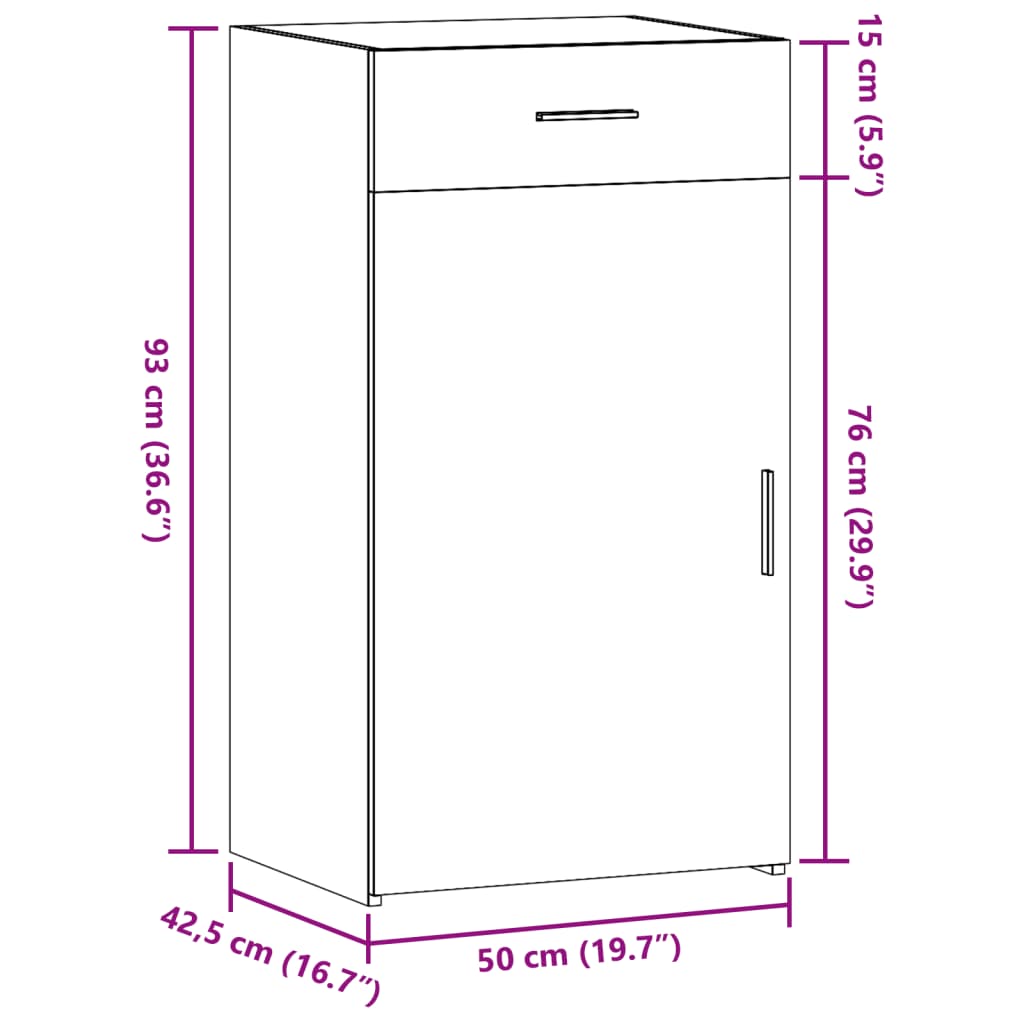 Komoda siva boja betona 50 x 42,5 x 93 cm od konstruiranog drva
